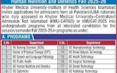 KMU IHS Islamabad Admissions 2025 Announced