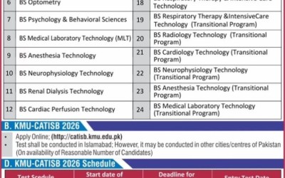 KMU-IHS Islamabad Announces Fall 2026 Admissions